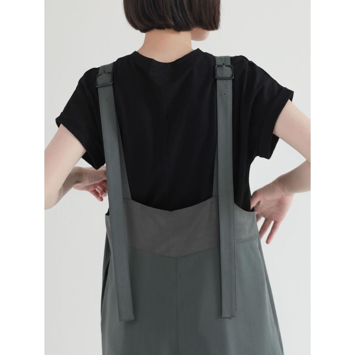 LASUDラシュッド ヤマダヤ オールインワン サロペット ラシュッド LASUD シアードッキングワイドサロペット （ブラック