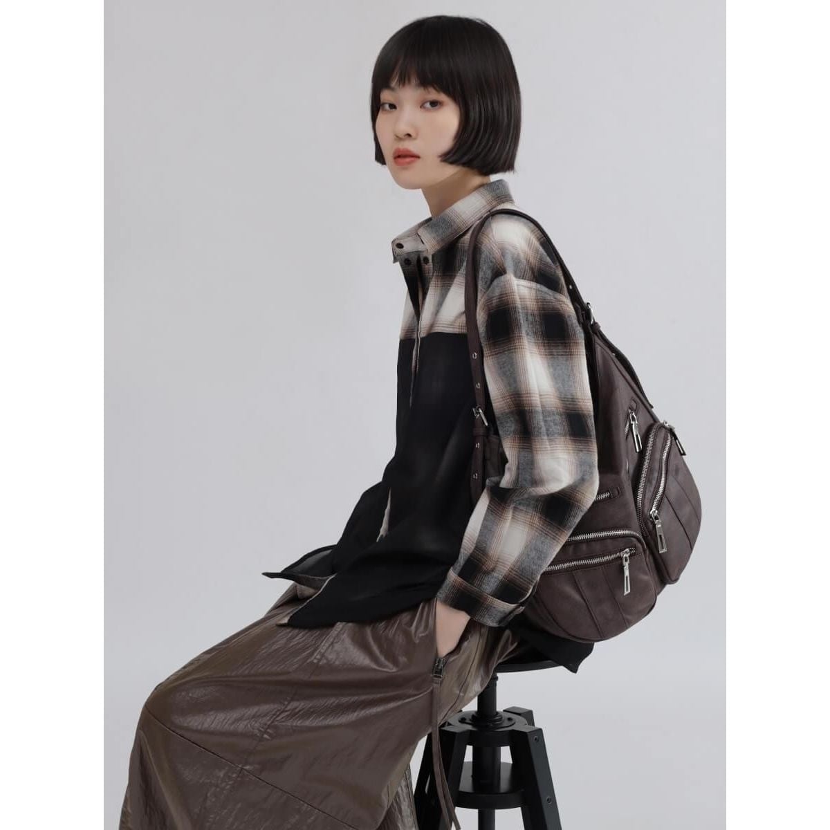 シアーレイヤードリバーシブルチェックシャツ | ラシュッド(LASUD