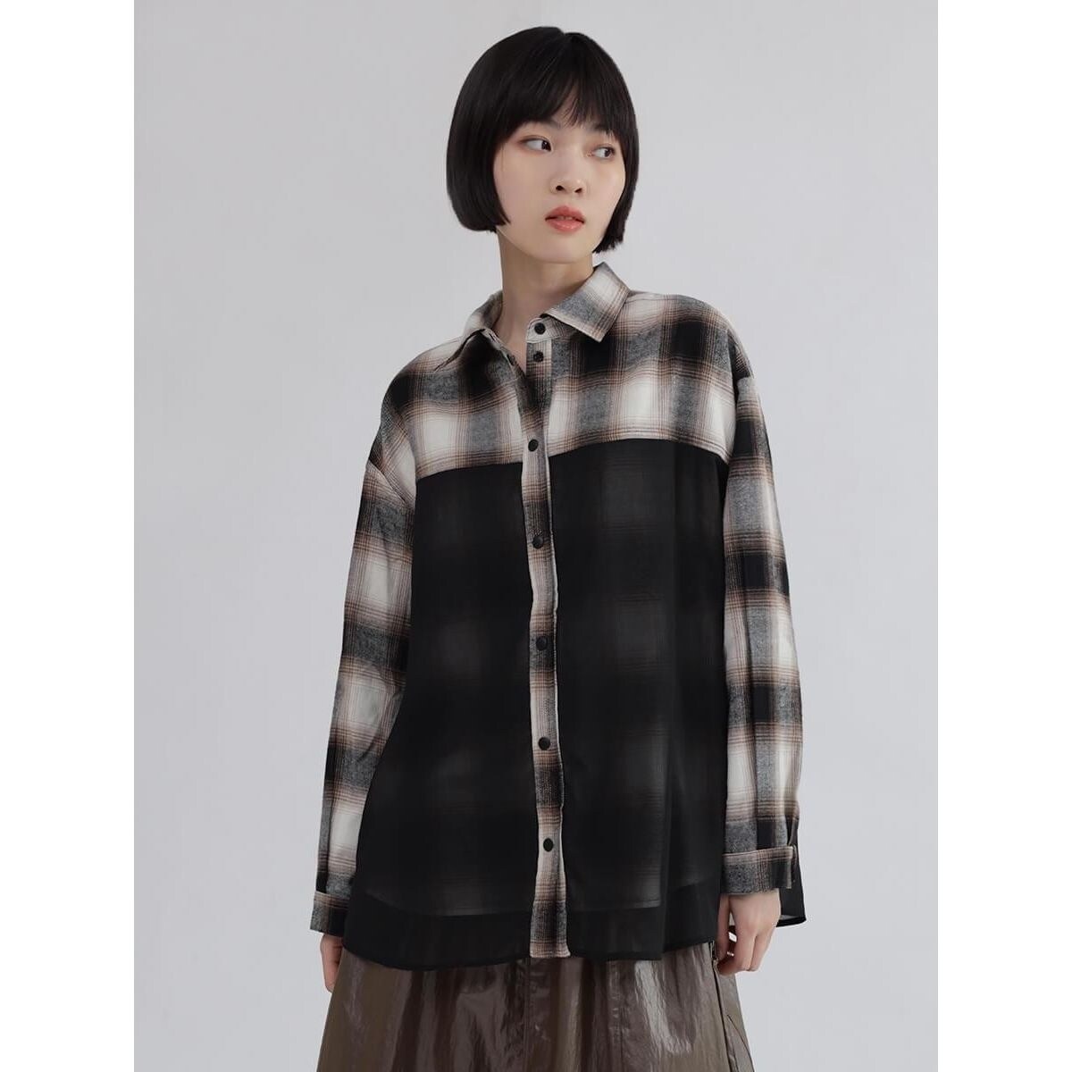 シアーレイヤードリバーシブルチェックシャツ | ラシュッド(LASUD