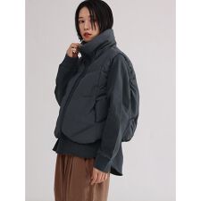 スタンドカラーショート中綿ベスト