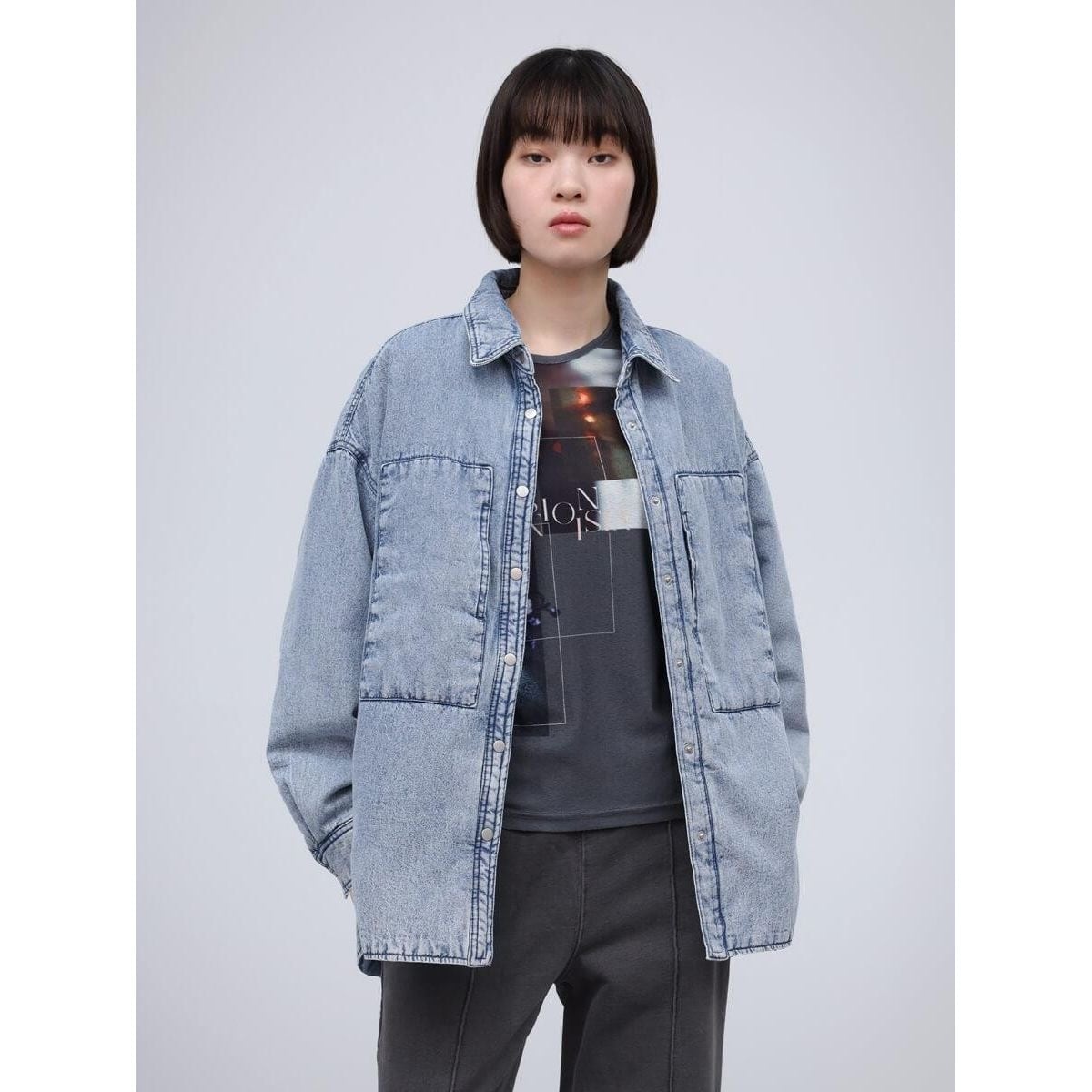 LASUD中綿キルティングデニムシャツジャケット 中綿キルティングデニムシャツジャケット | ラシュッド(LASUD