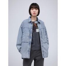 中綿キルティングデニムシャツジャケット