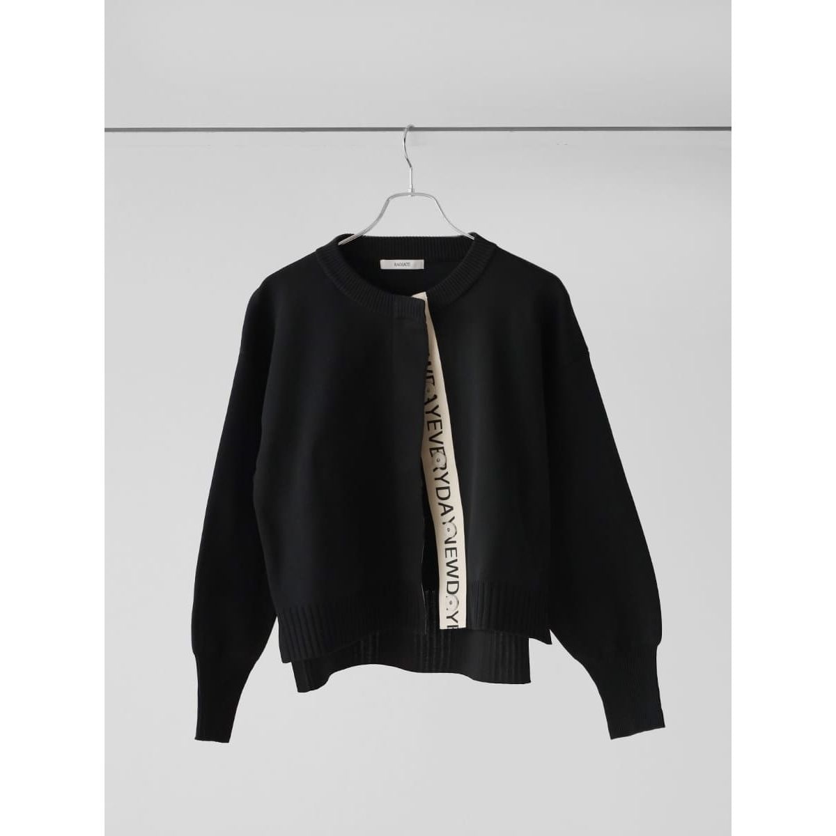 ロゴテープニットカーディガン(light gray,black,beige
