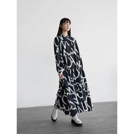 ヤマダヤストア　レディース　モノトーンジオメトリックワンピース