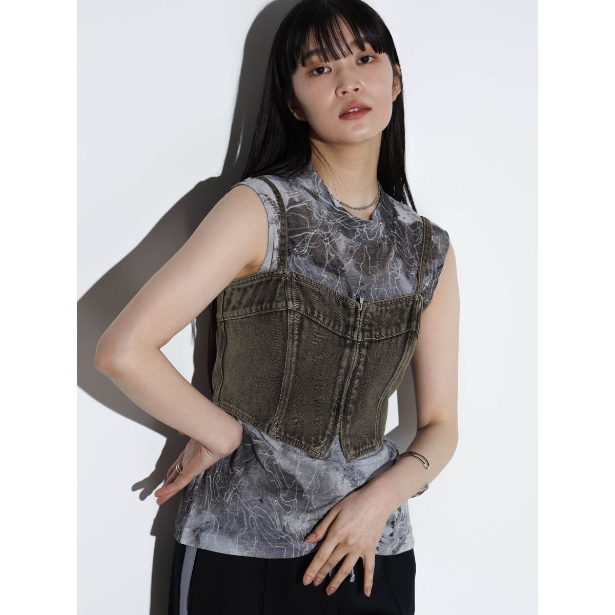 フロントジップデニムビスチェ | ラディエイト(RADIATE) | マルイ