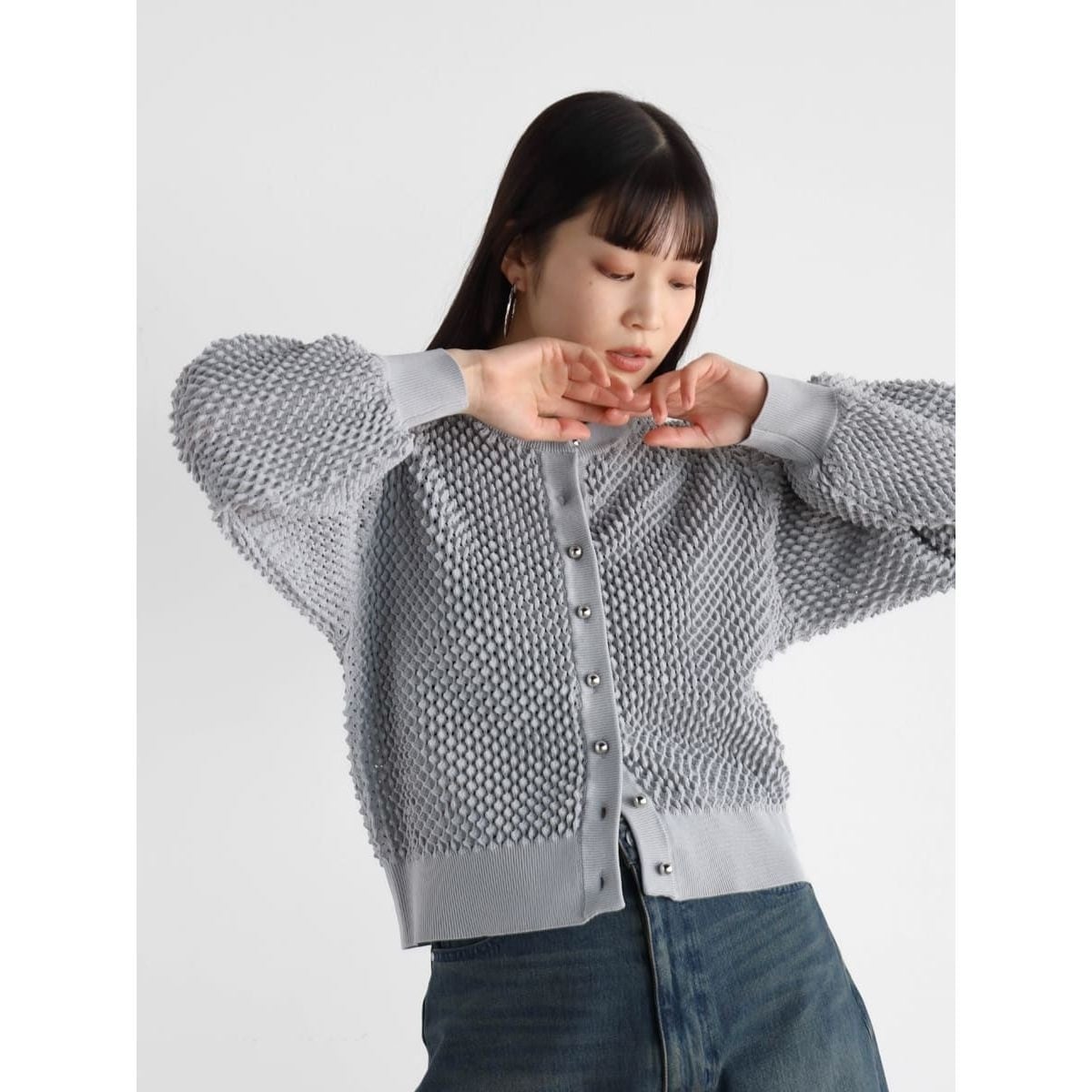 アームロゴメッシュ編みジップブルゾン | スコットクラブ