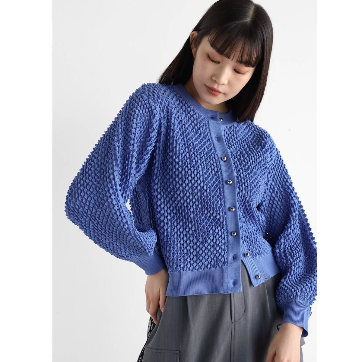 SCOTCLUB アームロゴメッシュ編みジップブルゾン アームロゴメッシュ編みジップブルゾン - SCOTCLUB - SCOTCLUB