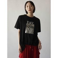 箔プリントロゴTシャツ