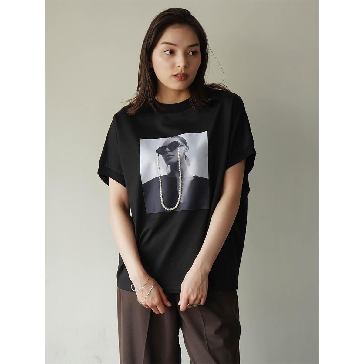 ドロストヘム箔ロゴロングTシャツ | ラディエイト(RADIATE