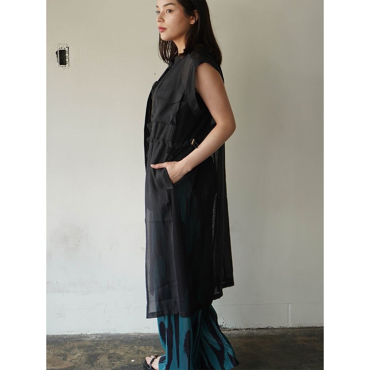 ミリタリードロストシアーロングジレ LASUD｜ミリタリードロストシアーロングジレ | Rakuten Fashion