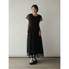 切替デザインシアーワンピース