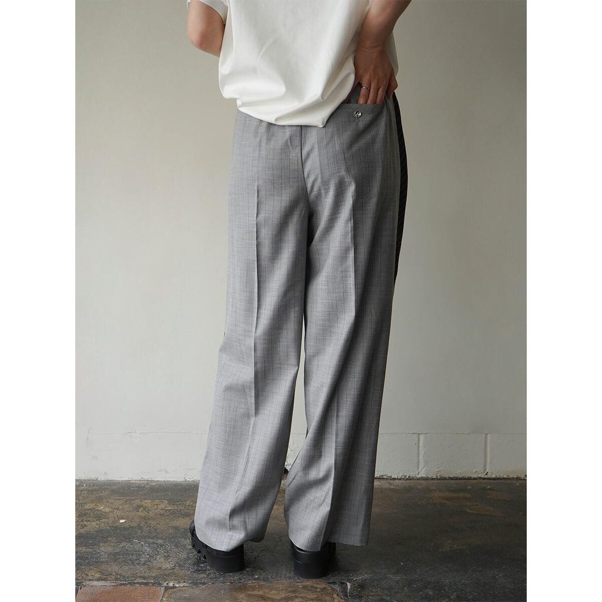 デニムドッキングストライプスラックスパンツ | ラディエイト(RADIATE