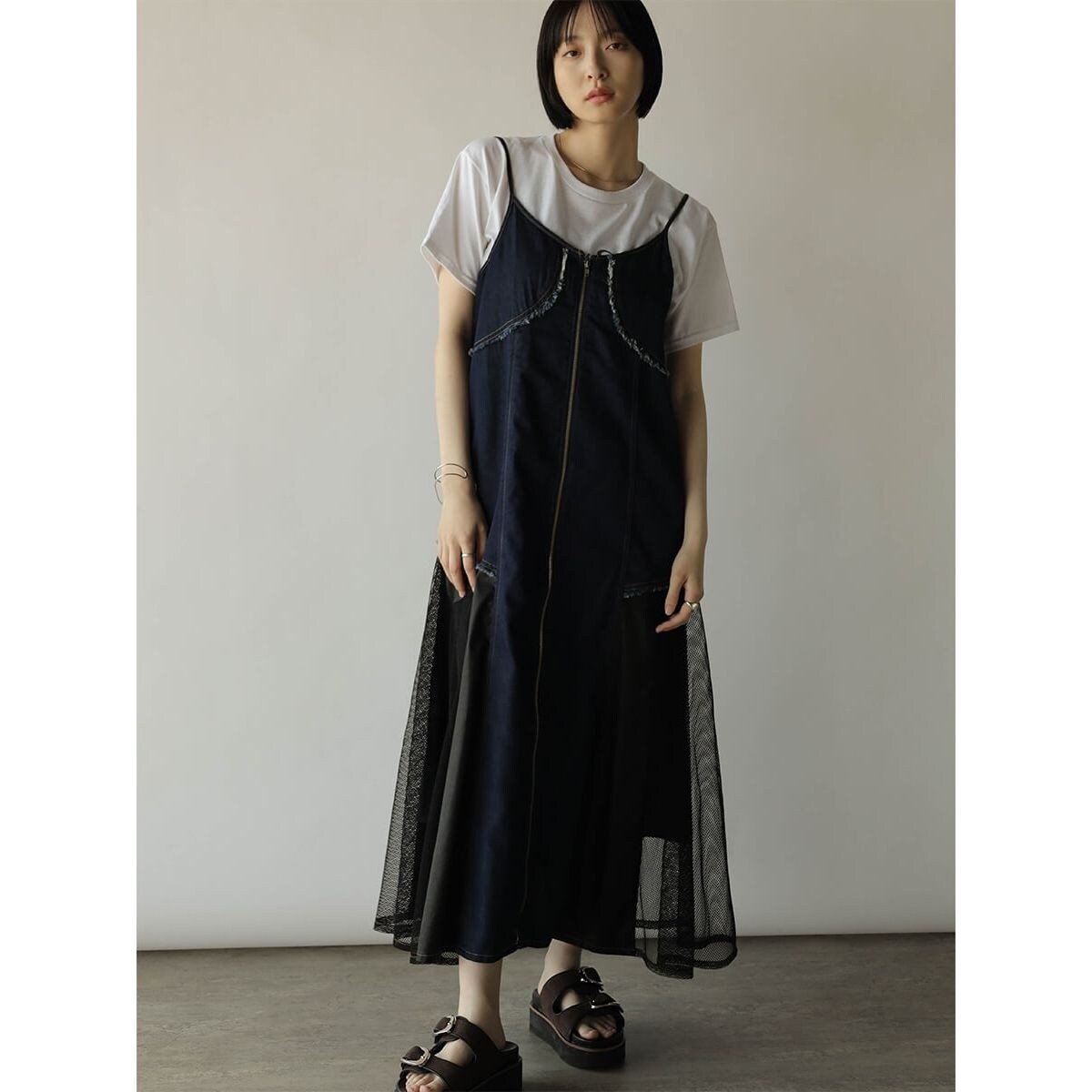【RADIATE 】メッシュ×シフォン マーメイドスカート　YAMADAYA メッシュ×シフォンマーメイドスカート | ラディエイト(RADIATE