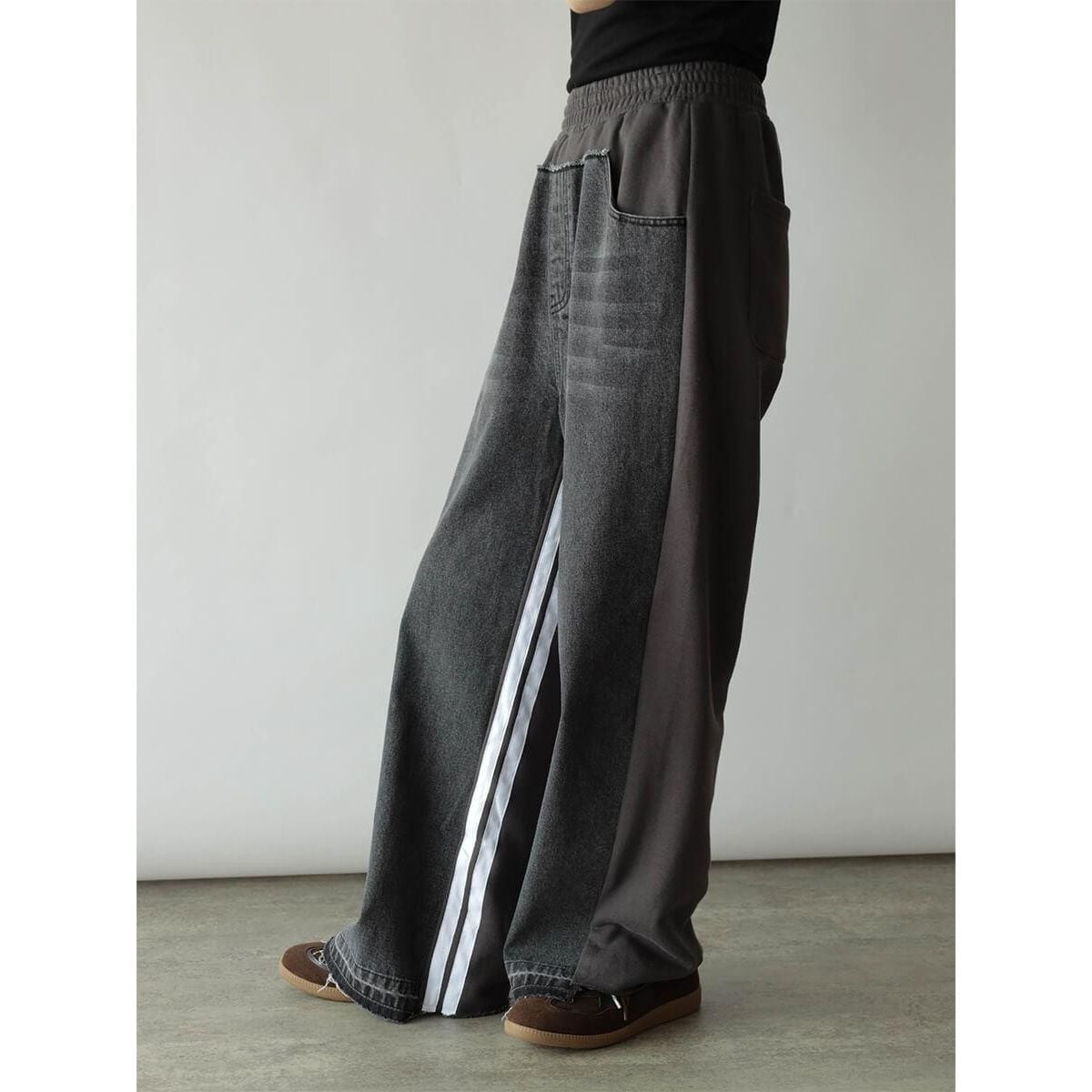 デニムドッキングスウェットパンツ(gray) | ラディエイト(RADIATE