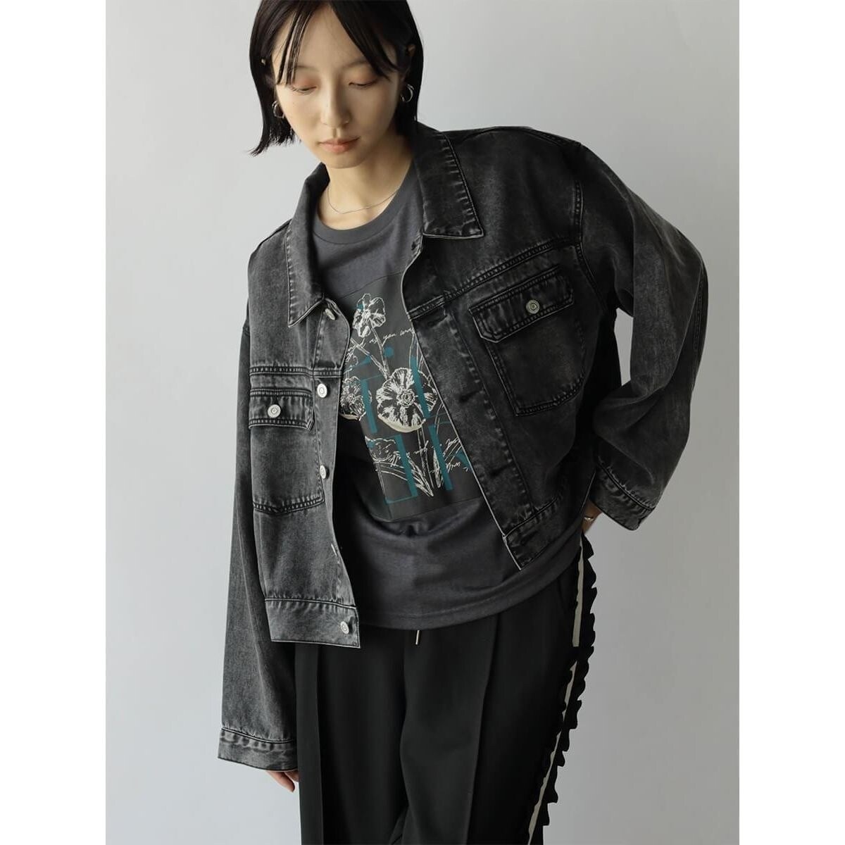 コットンセルロースブラックデニムジャケット | ラディエイト(RADIATE