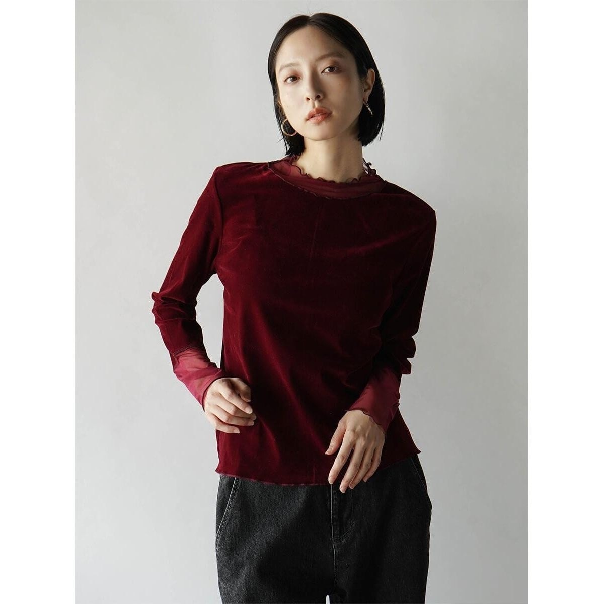 シアードッキングハイネックベロアトップス | ラディエイト(RADIATE