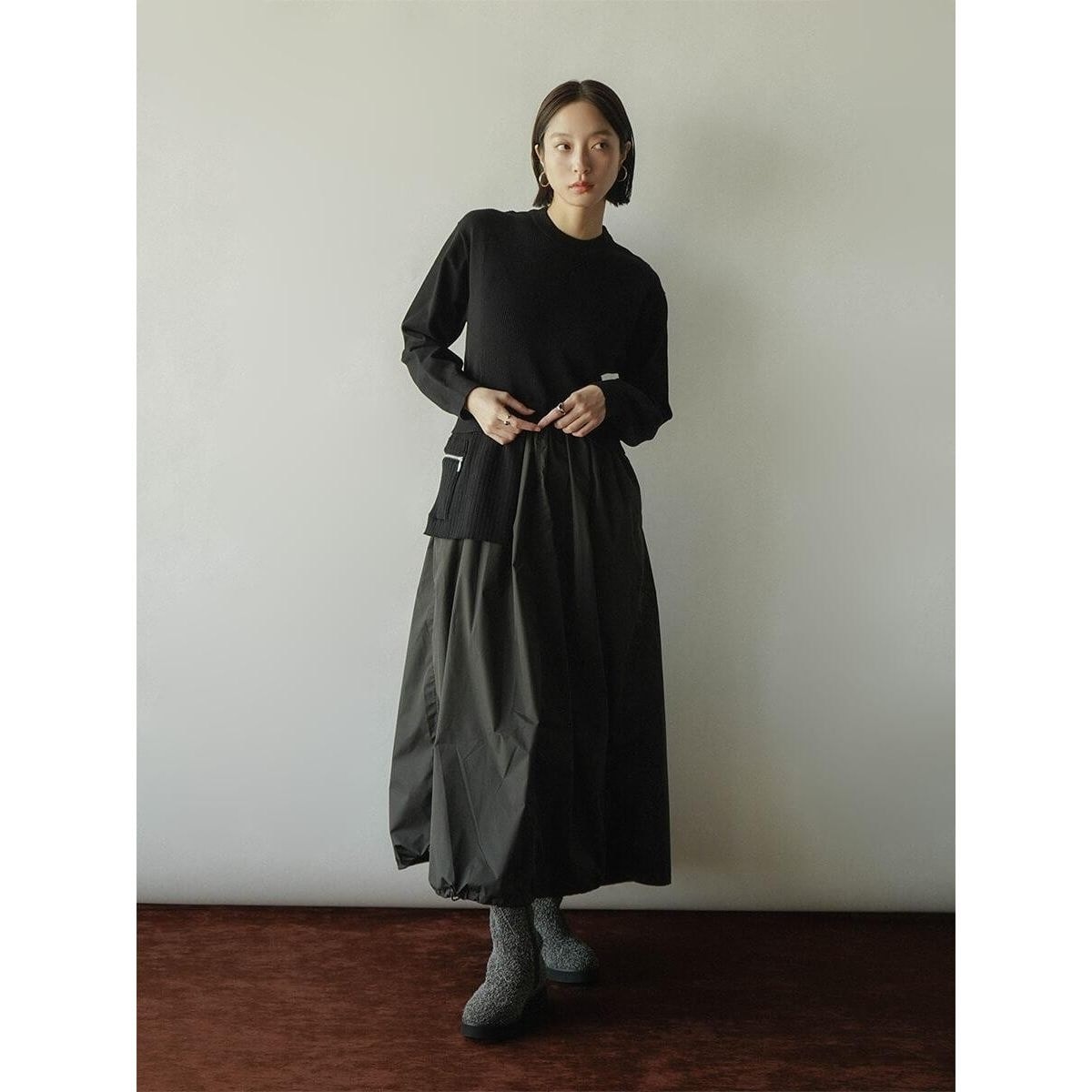 ラディエイト（RADIATE）/アシンメトリー異素材ドッキングワンピース アシンメトリー異素材ドッキングワンピース | ラディエイト(RADIATE