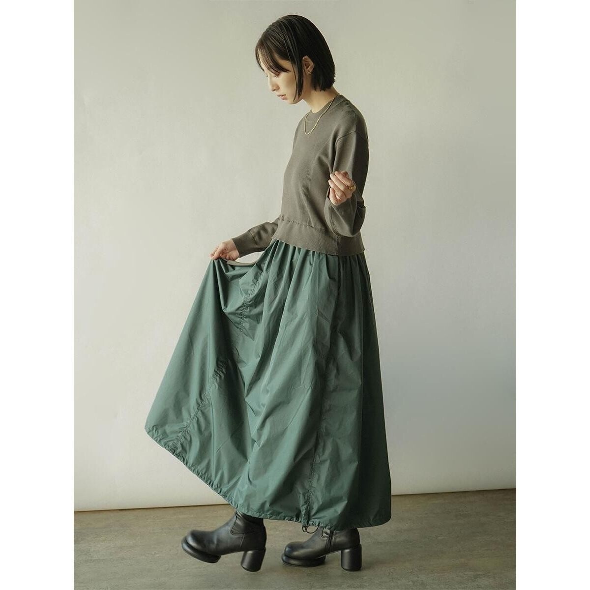 ラディエイト（RADIATE）/アシンメトリー異素材ドッキングワンピース アシンメトリー異素材ドッキングワンピース | ラディエイト(RADIATE