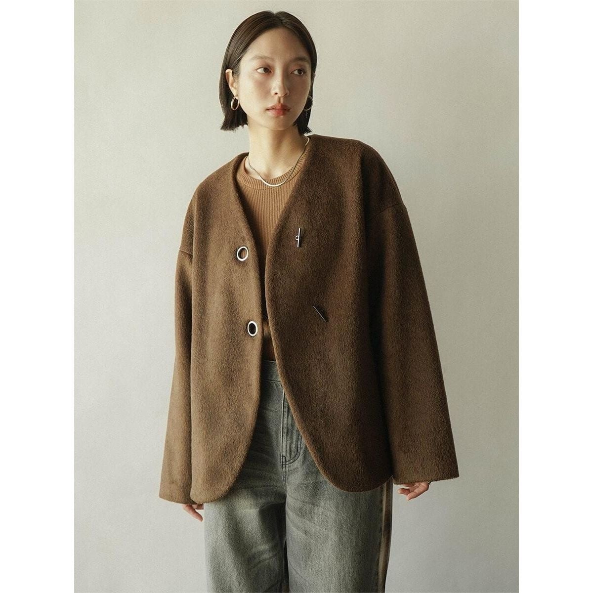 NOBLE ミルキーシアースタンドカラーパーカーブルゾン ミルキーシアースタンドカラーパーカーブルゾン | ノーブル(Noble