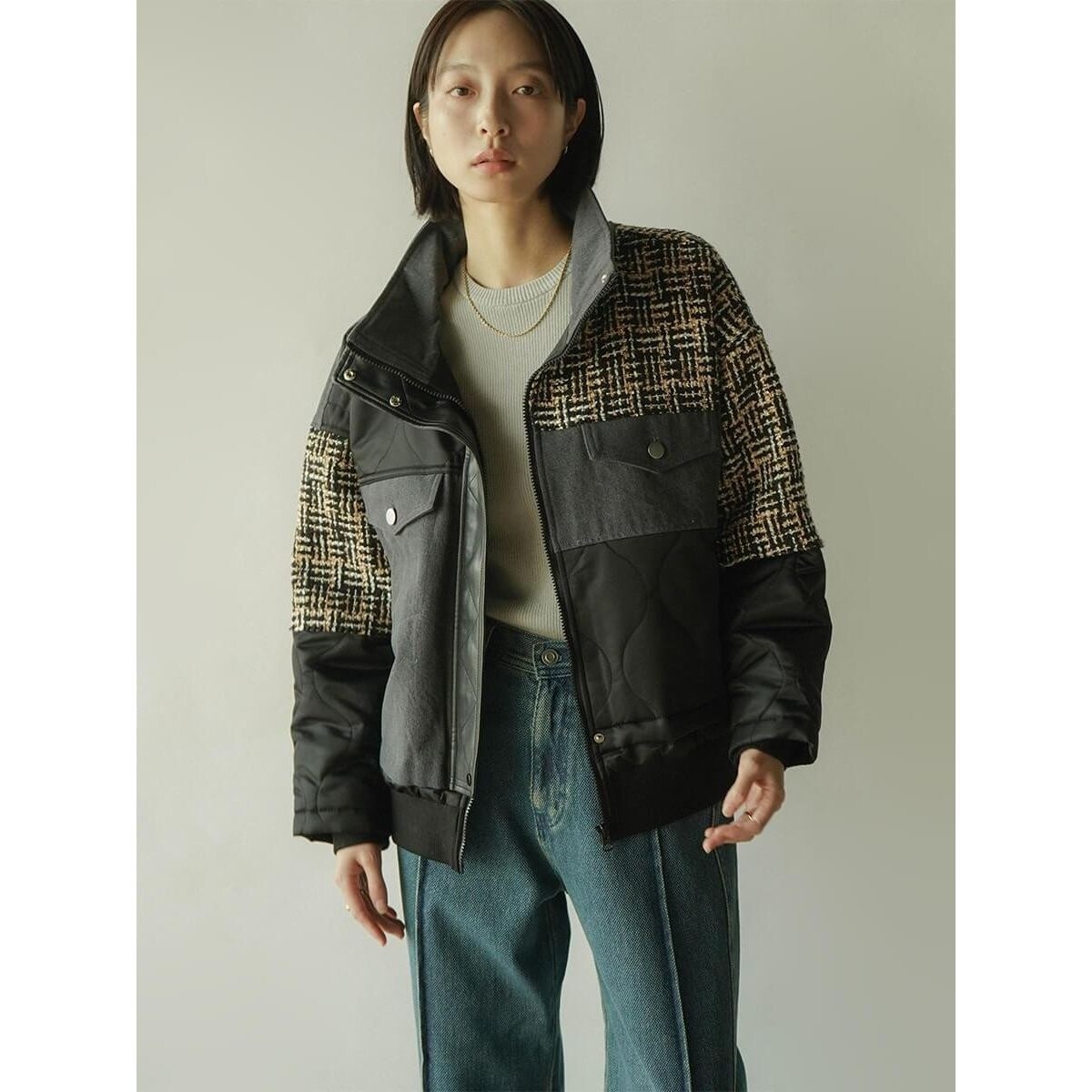 ミルキーシアースタンドカラーパーカーブルゾン | ノーブル(Noble