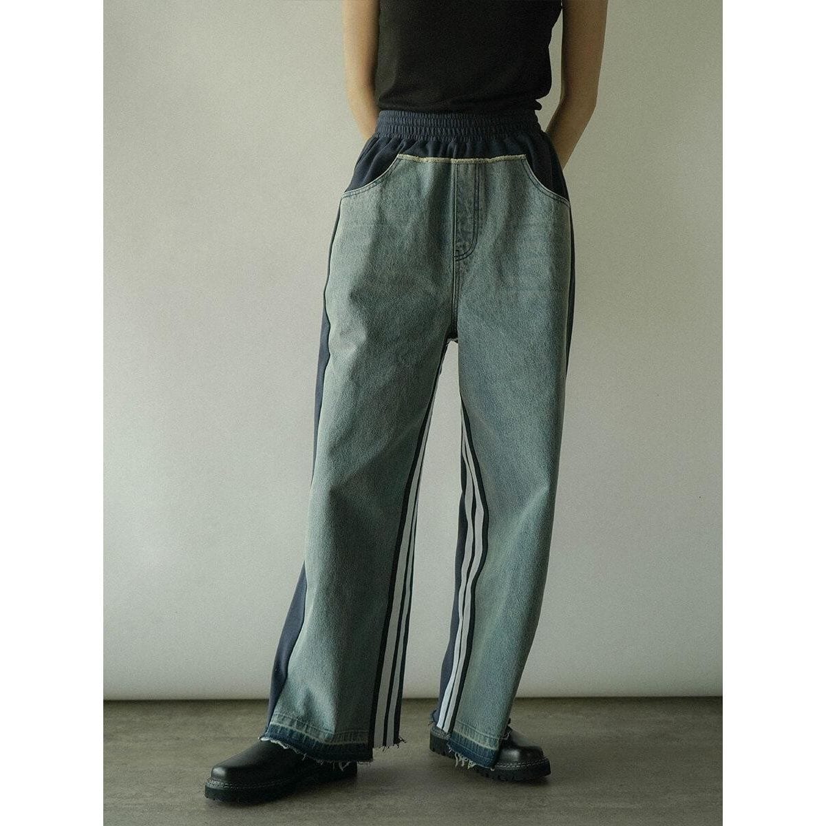 デニムドッキングスウェットパンツ(light blue) | ラディエイト