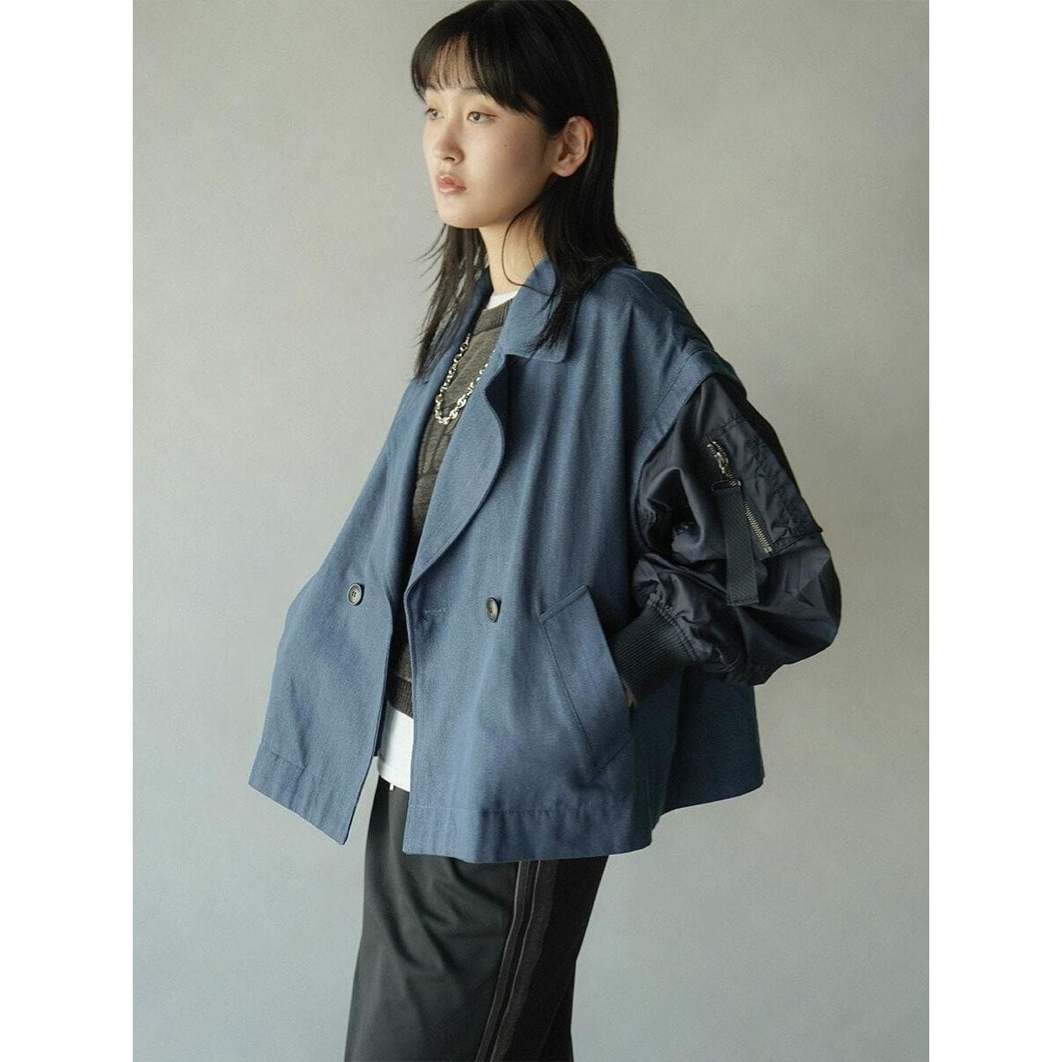 ミルキーシアースタンドカラーパーカーブルゾン | ノーブル(Noble
