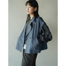 MA-1スリーブビッグカラーデニムジャケット