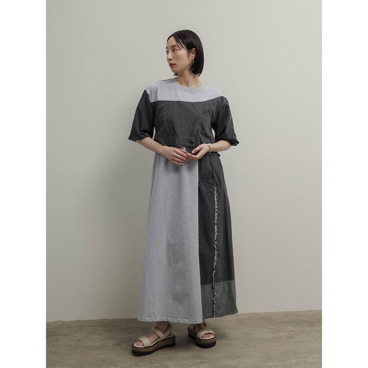 新品 ヤマダヤ リルフェテ ワンピース ドレス M ライトグレー 【公式通販】