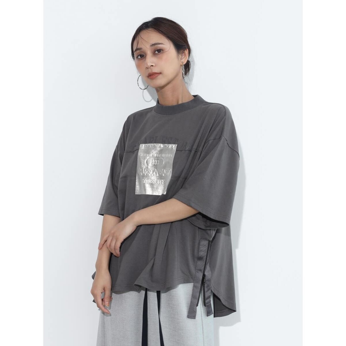 新品　スコットクラブ　サイドファスナー箔プリント　SCOT CLUB　Tシャツ サイドファスナー箔プリントTEE | スコットクラブ(SCOTCLUB