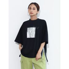 サイドファスナー箔プリントTEE