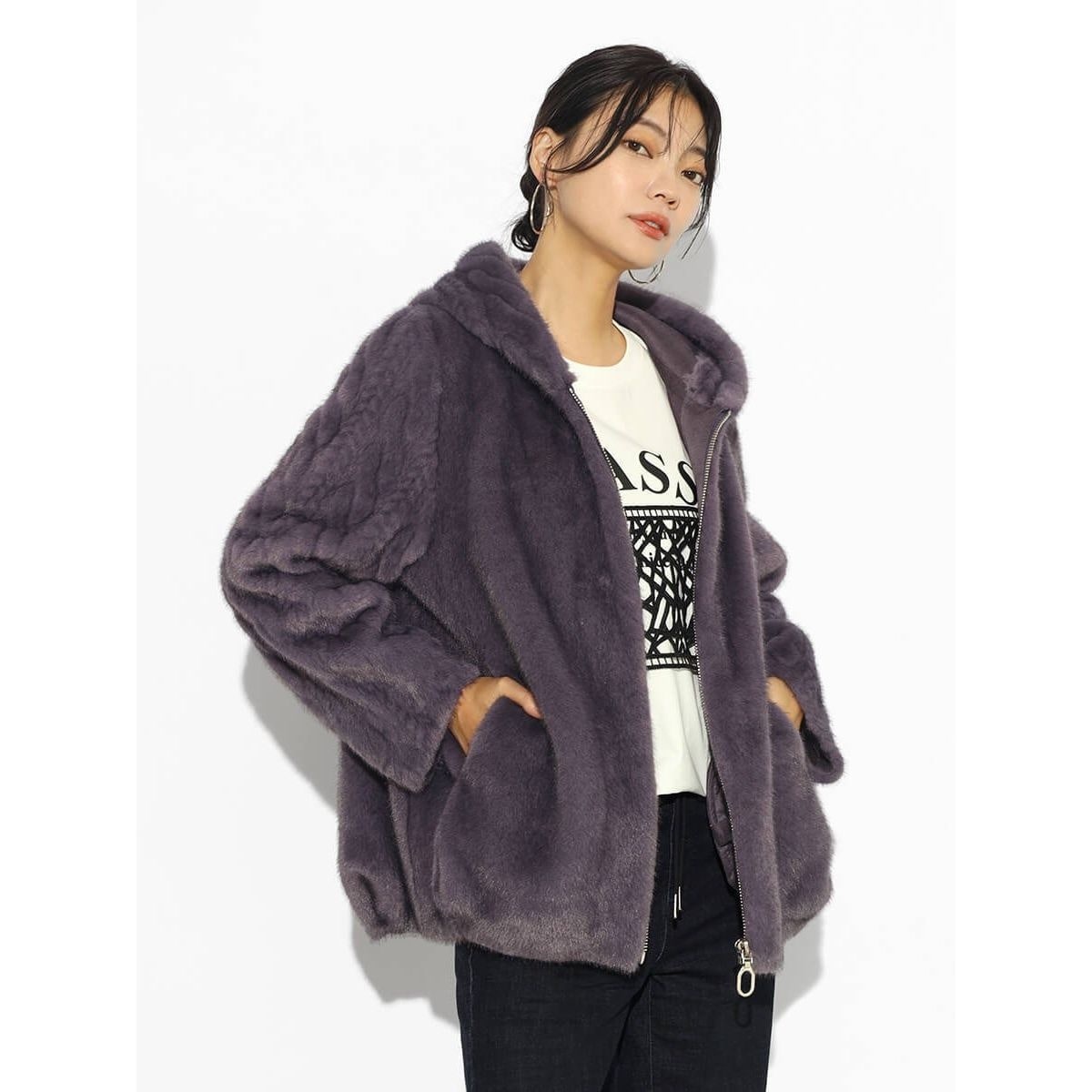 ケーブルデザインフェイクファーブルゾン | スコットクラブ(SCOTCLUB