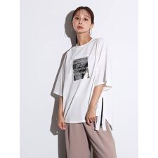 エンボス箔ロゴサイドジップTEE