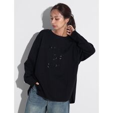 立体ロゴプリント長袖カットソー