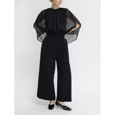 シフォンブラウスドッキングジャンプスーツ
