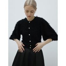 パールボタンシャギーニットカーディガン