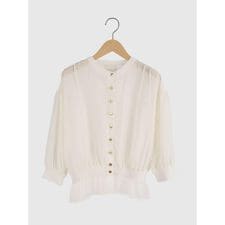 異素材チュールカーディガン