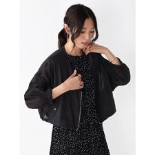 リネンブレンドシアーショートブルゾン