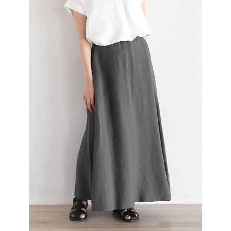 リネンブレンドロングフレアスカート | スール ミルポア(soeur7  