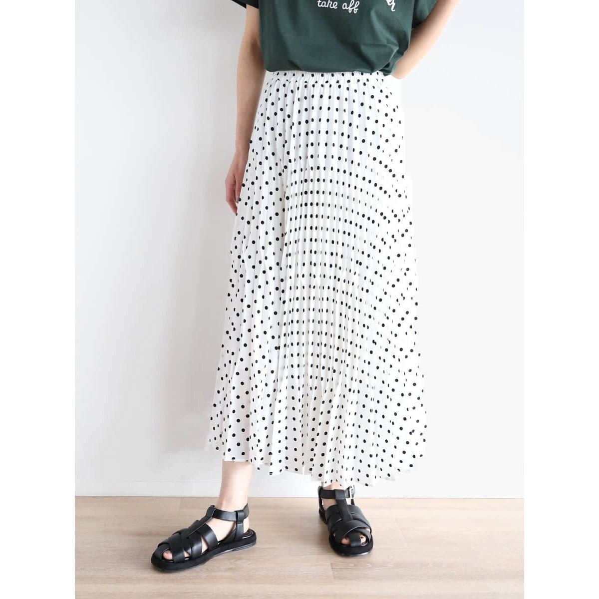 楽天市場】Allegra K ドット柄 ひざ丈スカート aライン フレア