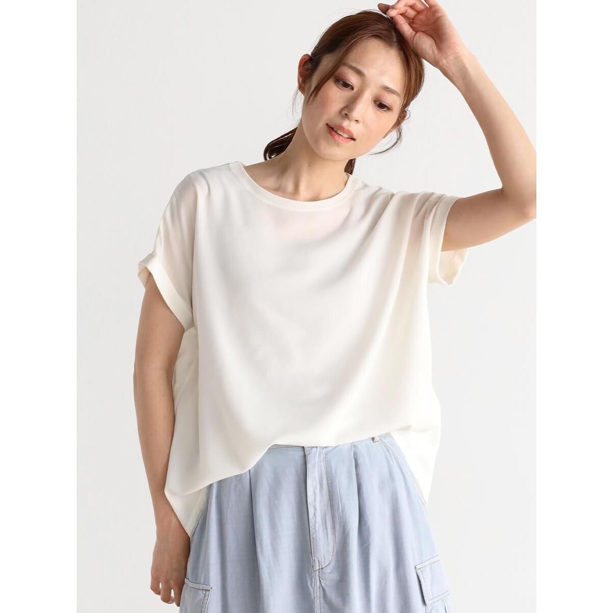 【定価17,000円】Ample　オーガンジーブラウス　ホワイト　M　ヤマダヤ 定価17,000円】Ample オーガンジーブラウス ホワイト M ヤマダヤ
