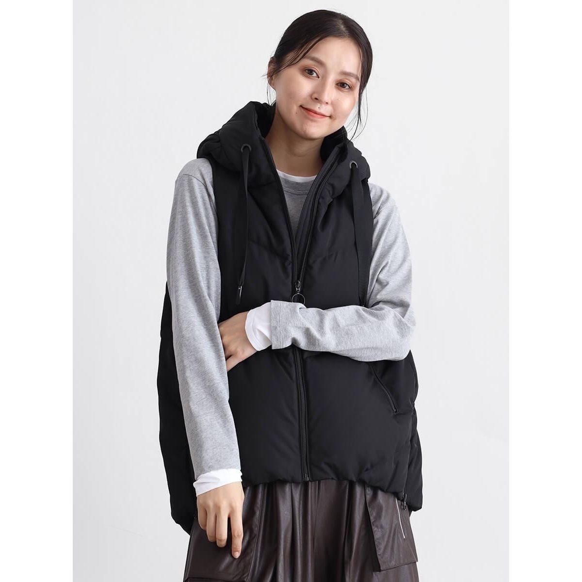 新品◇Spick and Span◇2WAY撥水ダウンハーフコート◇黒 36 Spick＆Span（スピック アンド スパン） ダウンコート ダウン