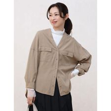 Vネックテンセルブラウス