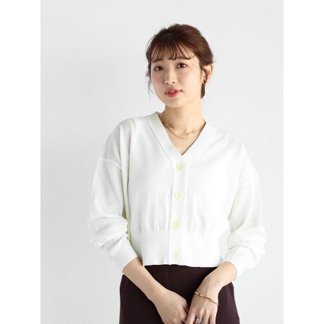 ヴァン Vin 袖フリンジリブハイネックニット （アイボリー 