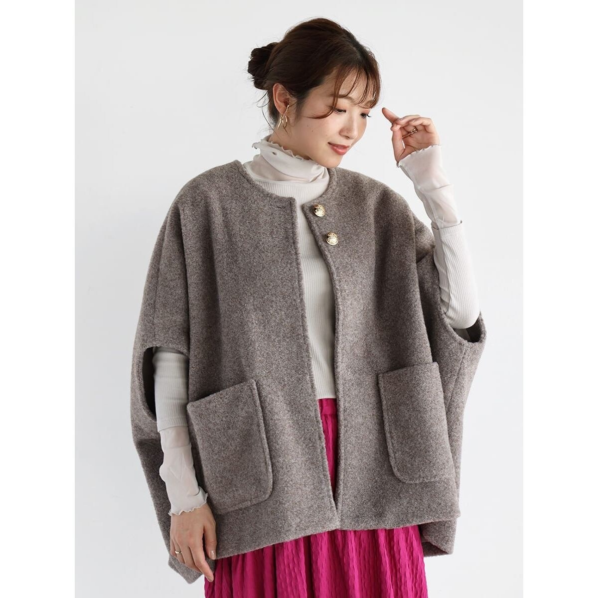 Vin ウールライクドルマンコート モカ YAMADAYA ヴァン Vin ウールライクドルマンコート モカ - メルカリ