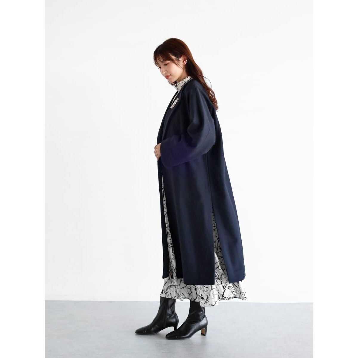 スリットデザインウールロングコート | ヴァン(Vin) | マルイウェブ