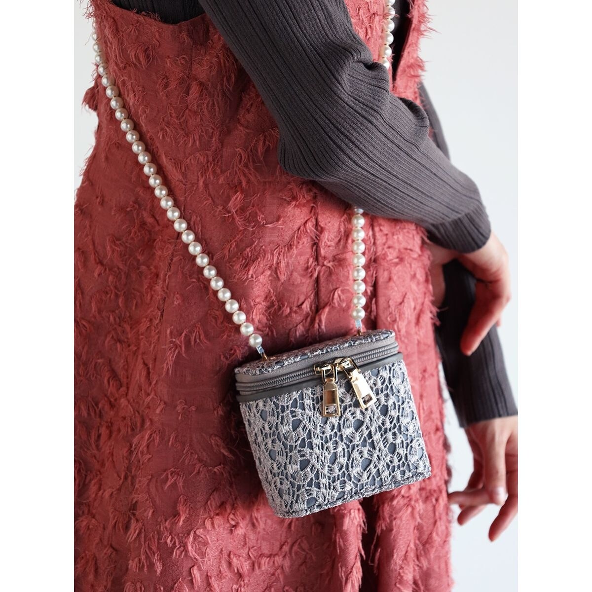 パール×レースマイクロバッグ | ヴァン(Vin) | マルイウェブチャネル