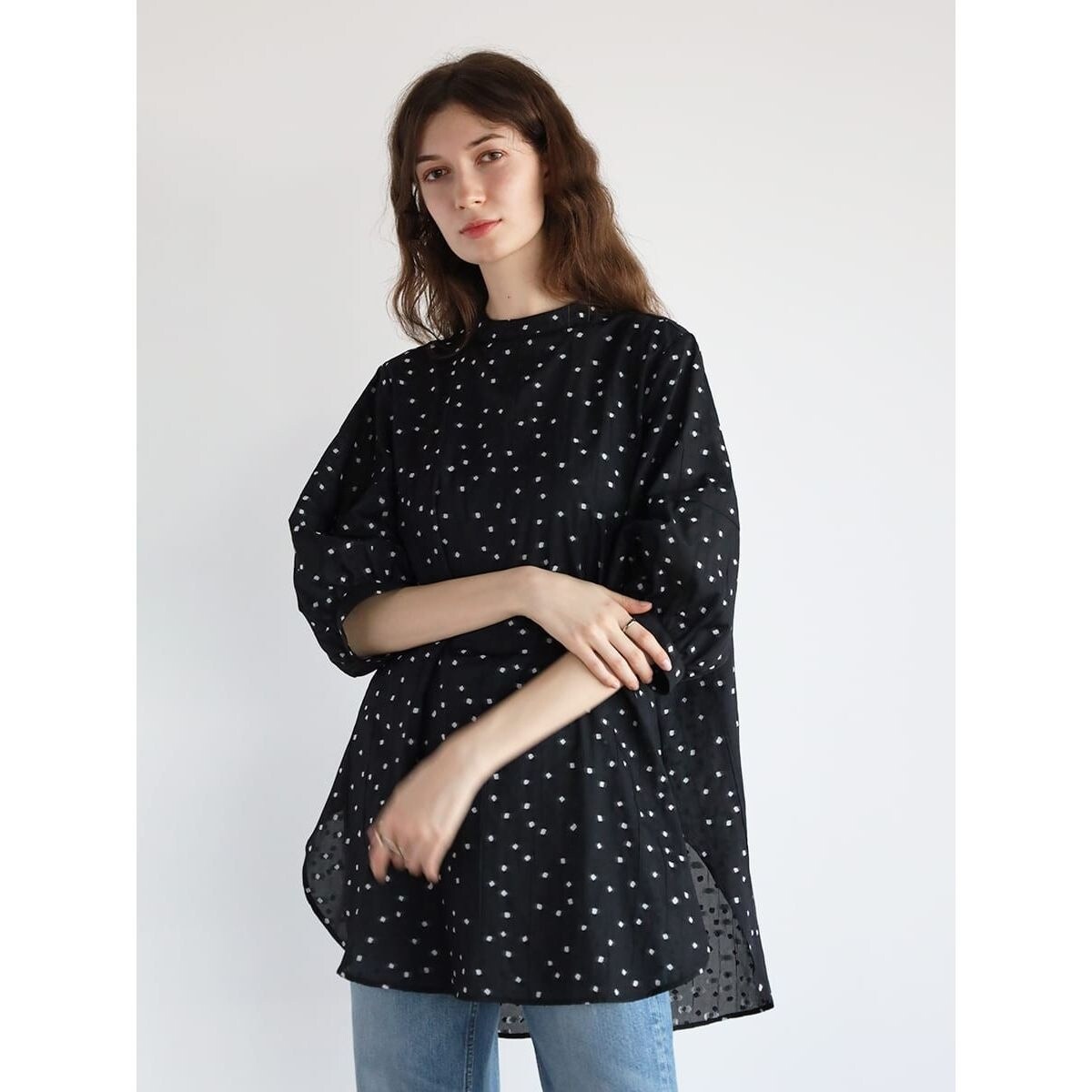 ドットジャガードシアーブラウス Vin｜ドットジャガードシアーブラウス | Rakuten Fashion(楽天