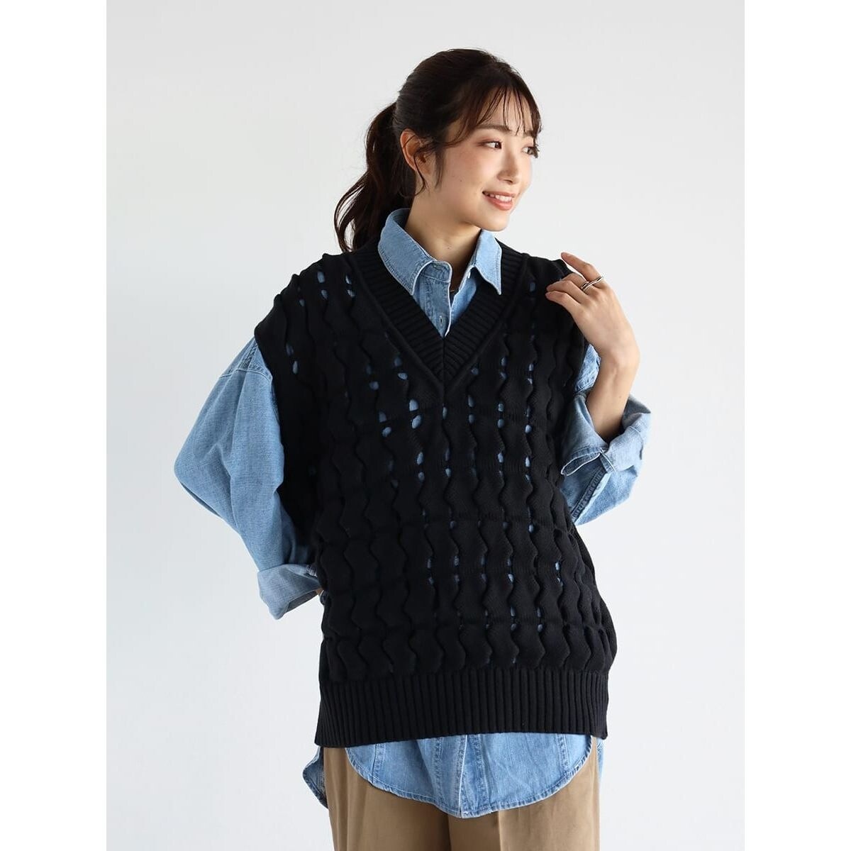 【はこぽす対応商品】 Vネックニットベスト | ヴァン(Vin) | マルイウェブチャネル トップス