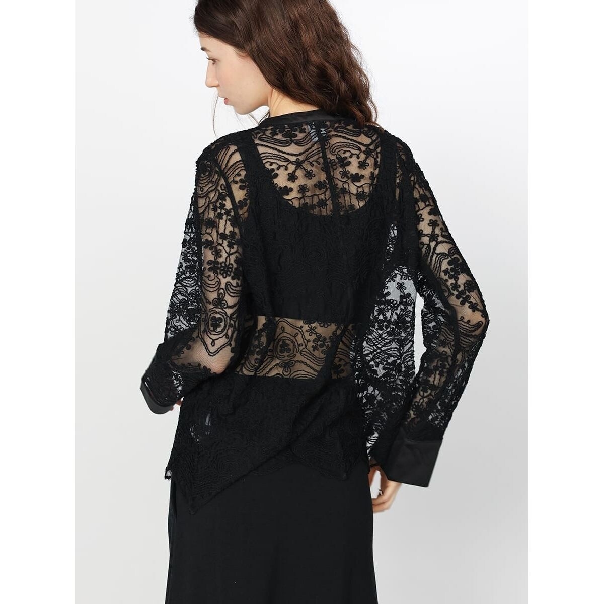 刺繍メッシュバンドカラーブラウス | ヴァン(Vin) | マルイウェブチャネル