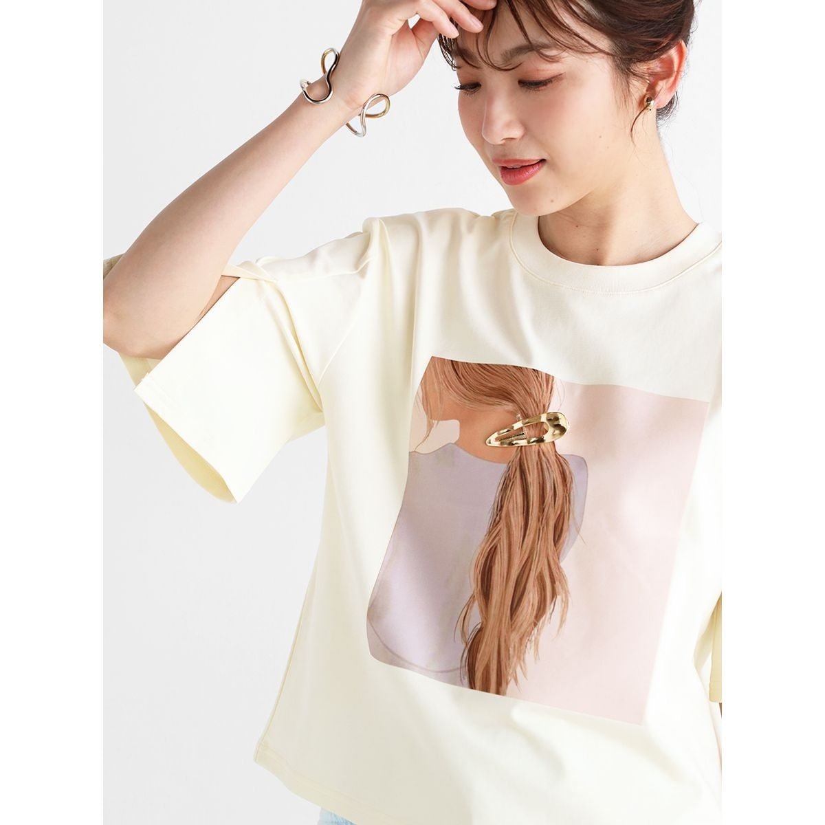 【定価¥14.000】新品♦︎RADIATEフォトプリントパールTシャツ　白 定価¥14.000】新品♦︎RADIATEフォトプリントパールTシャツ 白